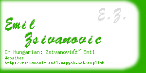 emil zsivanovic business card